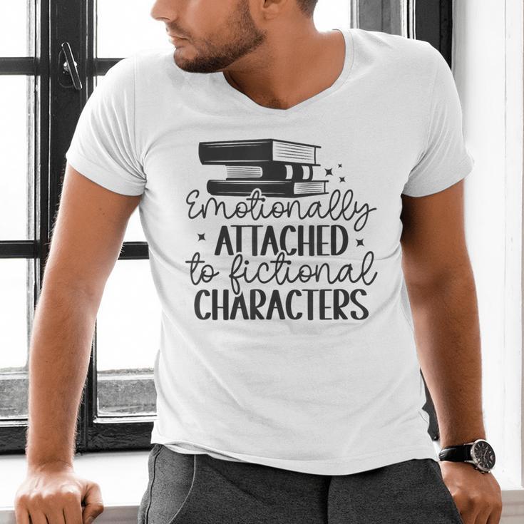 Emotionally Attached To Fictional Characters Banned Books Men's V-Neck T-Shirt