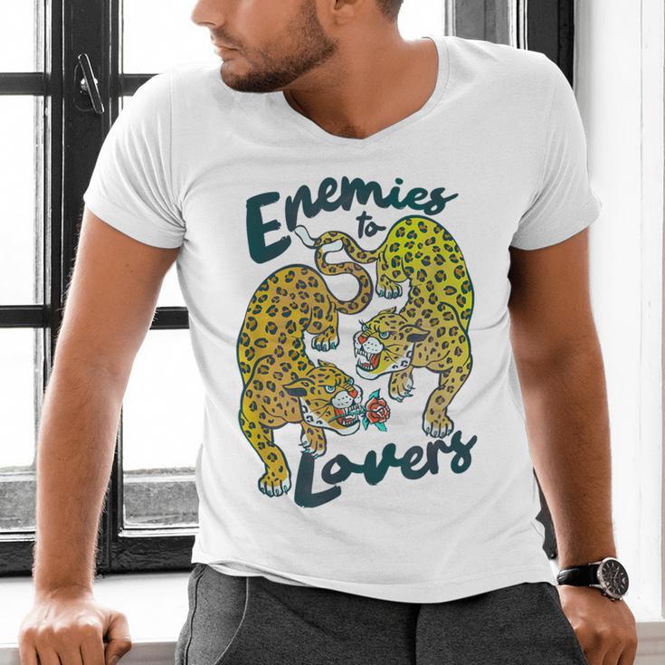Enemies To Lovers Jaguar Tee Romance Book Plot Device Trope Men's V-Neck T-Shirt