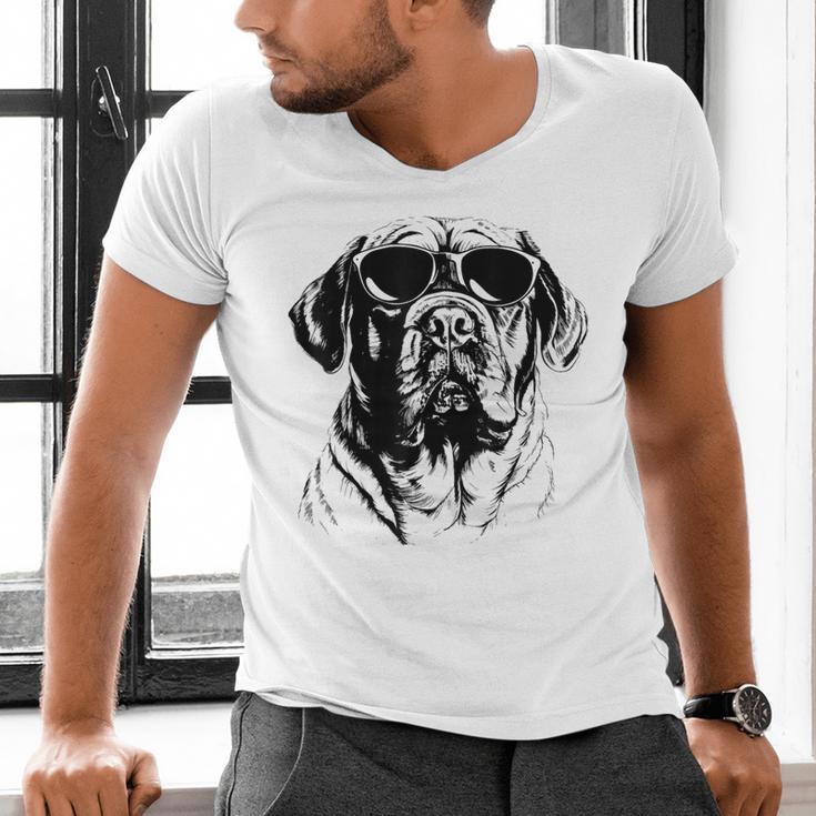 English Mastiff Sketch Drawing Art Dog Lover Mom Dad Women Men's V-Neck T-Shirt