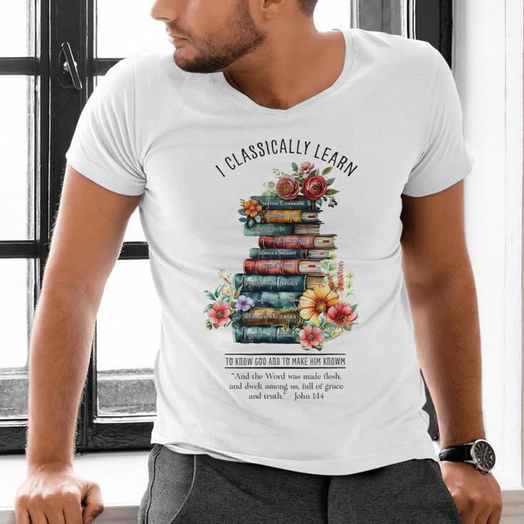 Essentials Classical Conversations CC Tutor Books Men's V-Neck T-Shirt Essentials Classical Conversations CC Tutor Books Men's V-Neck T-Shirt