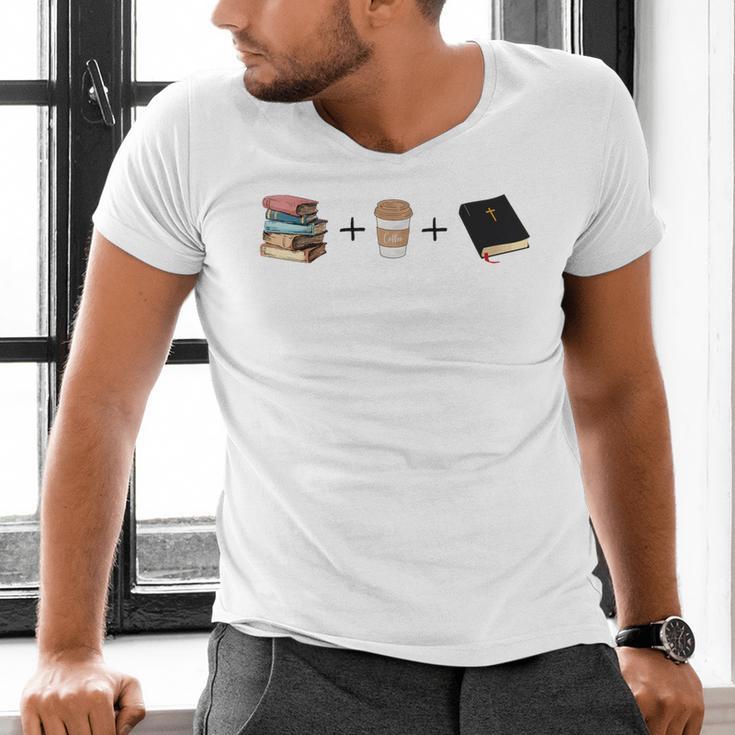 Everything a Girl Needs Books Coffee Jesus Men's V-Neck T-Shirt Everything a Girl Needs Books Coffee Jesus Men's V-Neck T-Shirt