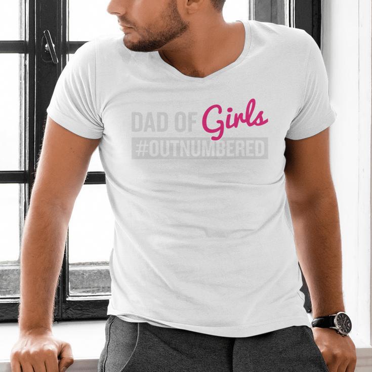 Father's Day Dad From Girl Outnumbered Men's V-Neck T-Shirt
