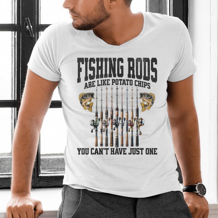 Fishing Tuna Bass Rod Fisherman Cool Dad Quote Men's V-Neck T-Shirt