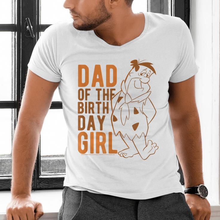 The Flintstones Fred Flintstone Dad Of The Birthday Girl Men's V-Neck T-Shirt