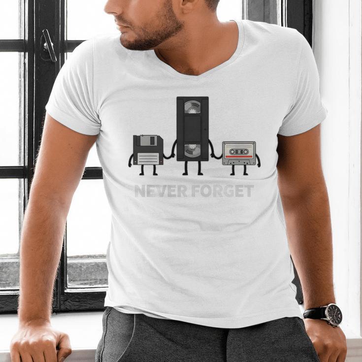 Never Forget Retro Nostalgia Tapes Throwback 80s Premium Tri-Blend Men's V-Neck T-Shirt Never Forget Retro Nostalgia Tapes Throwback 80s Premium Tri-Blend Men's V-Neck T-Shirt