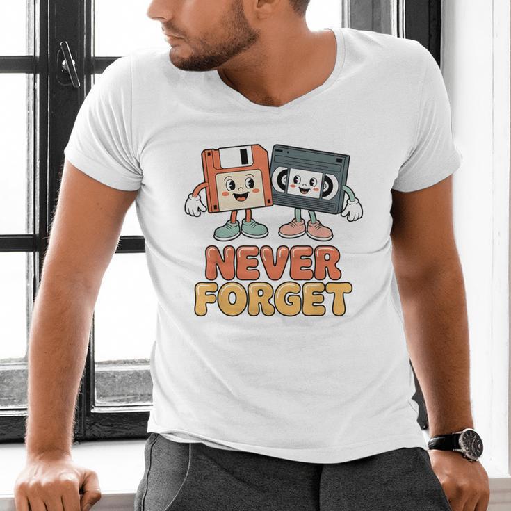 Never Forget Retro Old Technology Nostalgia Men's V-Neck T-Shirt Never Forget Retro Old Technology Nostalgia Men's V-Neck T-Shirt