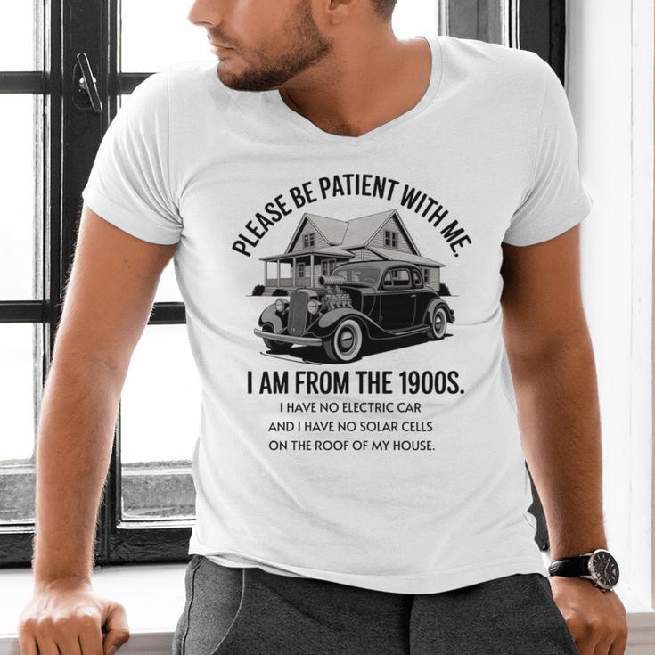 Forgive Me I'm From The 1900s No E-Car No SolarCells Premium Tri-Blend Men's V-Neck T-Shirt