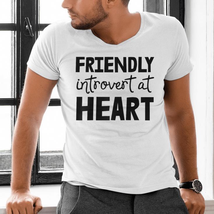 Friendly Introvert At Heart Raglan Baseball Tee Men's V-Neck T-Shirt