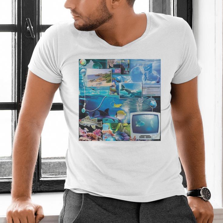 Frutiger Aero Retro Vibes Men's V-Neck T-Shirt Frutiger Aero Retro Vibes Men's V-Neck T-Shirt