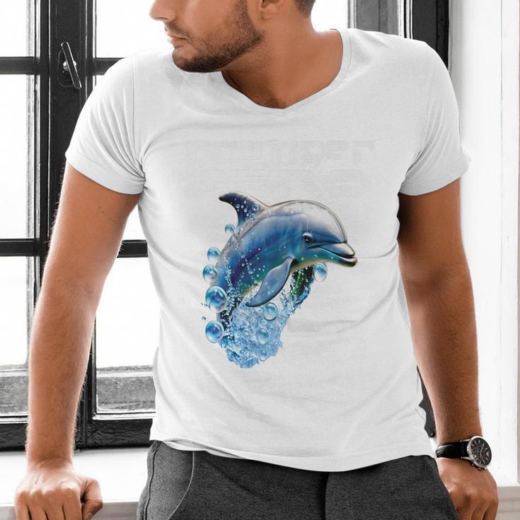 Frutiger Aero Splashy Dolphin Y2k Aesthetic Graphic Premium Men's V-Neck T-Shirt Frutiger Aero Splashy Dolphin Y2k Aesthetic Graphic Premium Men's V-Neck T-Shirt