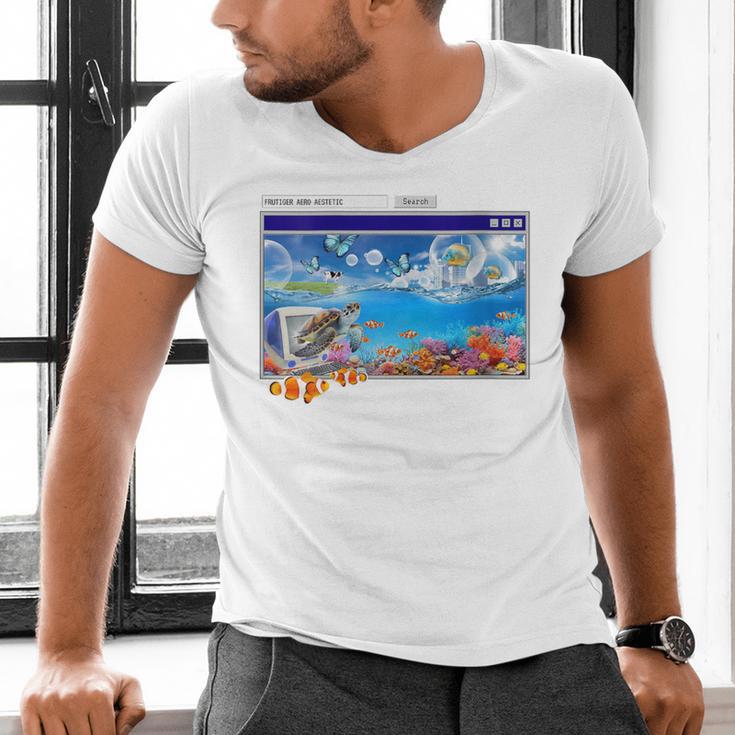 Frutiger Aero Y2k 2000s Men's V-Neck T-Shirt