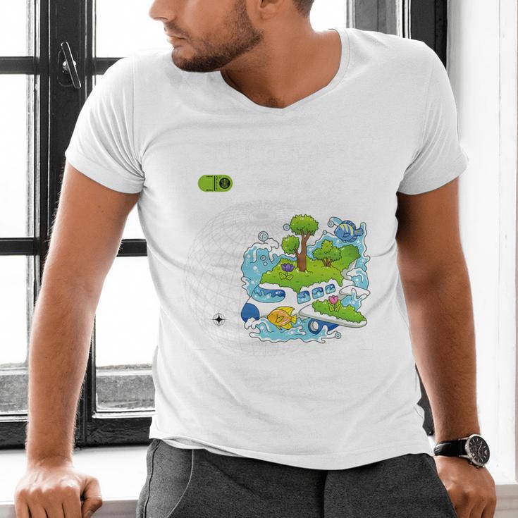 Frutiger Aero Y2K Fashion Trends Statement Piece Tech Orbite Premium Tri-Blend Men's V-Neck T-Shirt