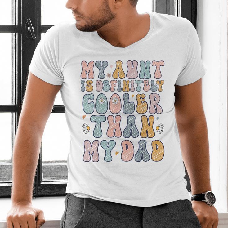 Funny Auntie My Aunt Is Definitely Cooler Than My Dad Men's V-Neck T-Shirt