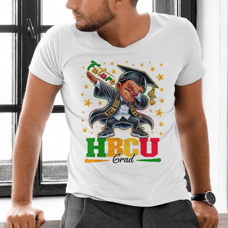 Future HBCU Grad Dabbing Kid Graduation For Boys Kids Men's V-Neck T-Shirt