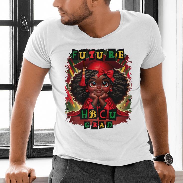 Future HBCU Grad History Girl Graduation HBCU Men's V-Neck T-Shirt