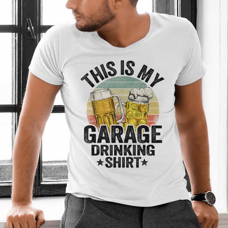 Garage Drinker Dad Vintage Beer This Is My Garage Drinking Men's V-Neck T-Shirt