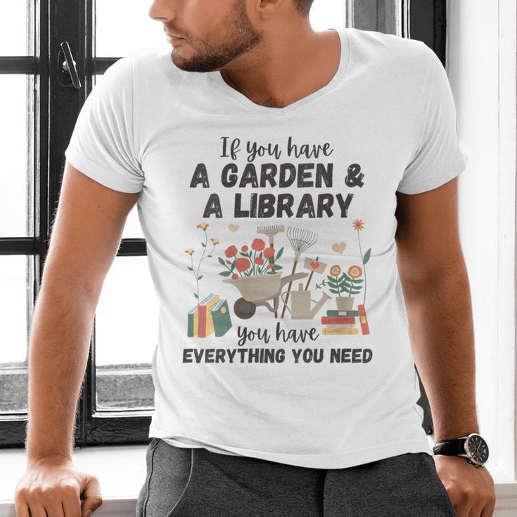 Gardening & Library Lover Books Reading Plants Cute Men's V-Neck T-Shirt Gardening & Library Lover Books Reading Plants Cute Men's V-Neck T-Shirt