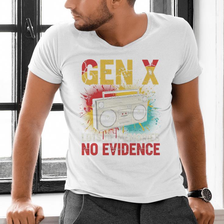 Gen X Lots Of Memories No Evidence Retro Nostalgia Humor Men's V-Neck T-Shirt