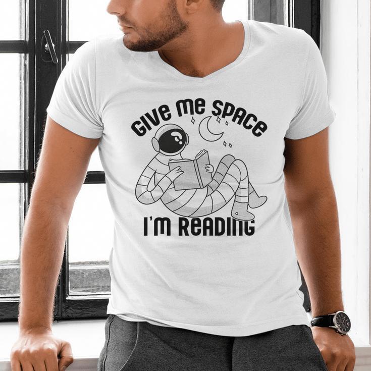 GIVE ME Space I'm Reading Kids Astronaut Book Reader Meme Premium Tri-Blend Men's V-Neck T-Shirt