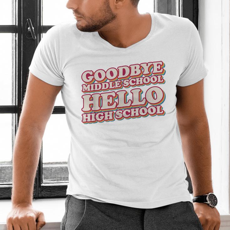 Goodbye Middle School Hello High School 8th Grade Graduation Men's V-Neck T-Shirt