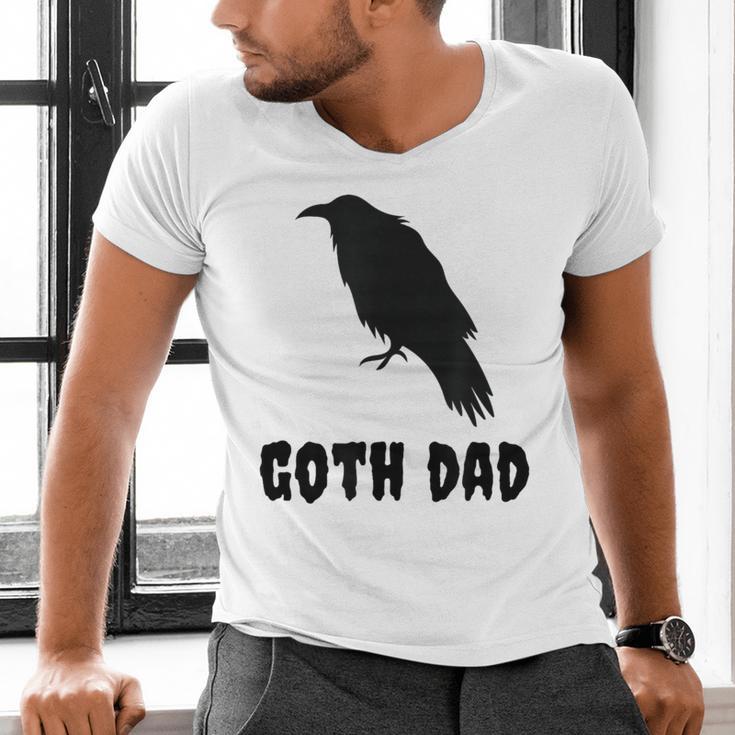 Goth Dad Gothic Bird Crow Emo Father's Day Men's V-Neck T-Shirt
