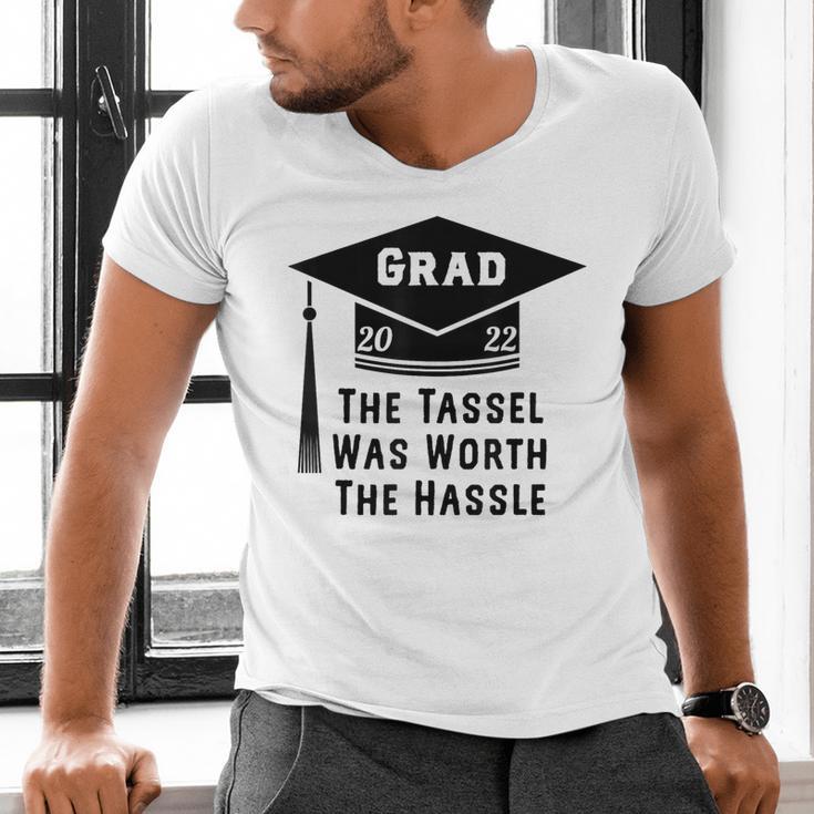 Grad 2022 Graduation Tassel Was Worth The Hassle Men's V-Neck T-Shirt