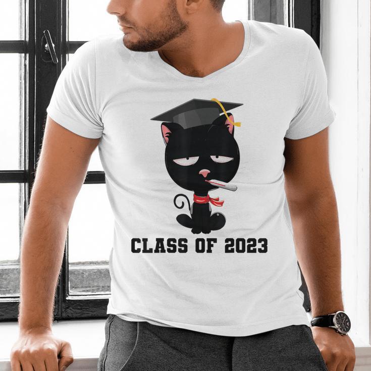 I Graduated Class Of2023 Cat Graduation Men's V-Neck T-Shirt