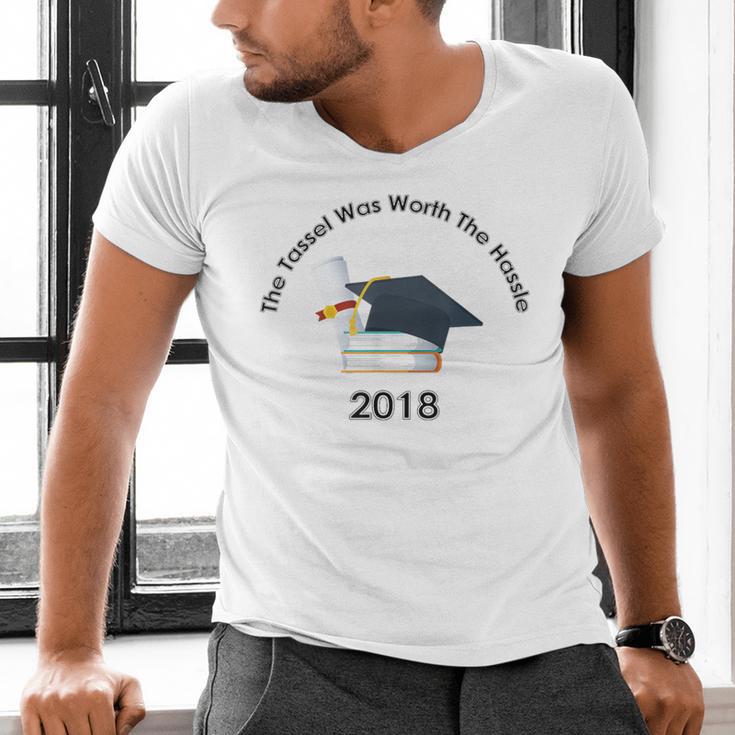 Graduation 2018 The Tassel Was Worth The Hassle Men's V-Neck T-Shirt