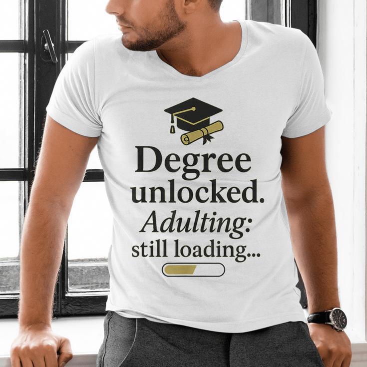 Graduation 2025 Degree Unlocked Adulting Still Loading Men's V-Neck T-Shirt