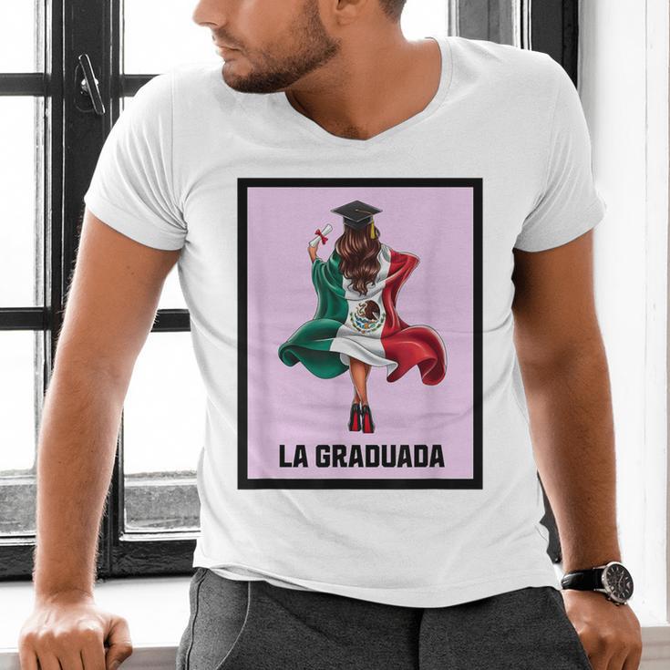 Graduation Latina Educated La Graduada Mexican Bingo Card Men's V-Neck T-Shirt