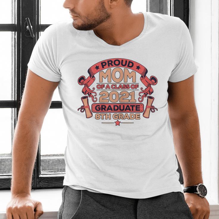 Graduation Proud Mom Of 8th Grade Graduate Men's V-Neck T-Shirt