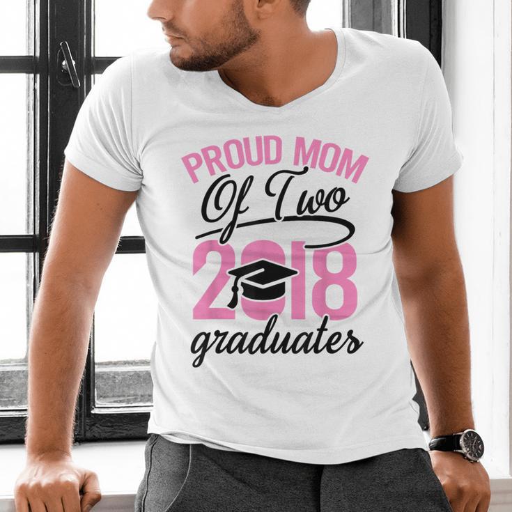 Graduation Shirt For Mom With Twins Proud Mom Of Two Men's V-Neck T-Shirt