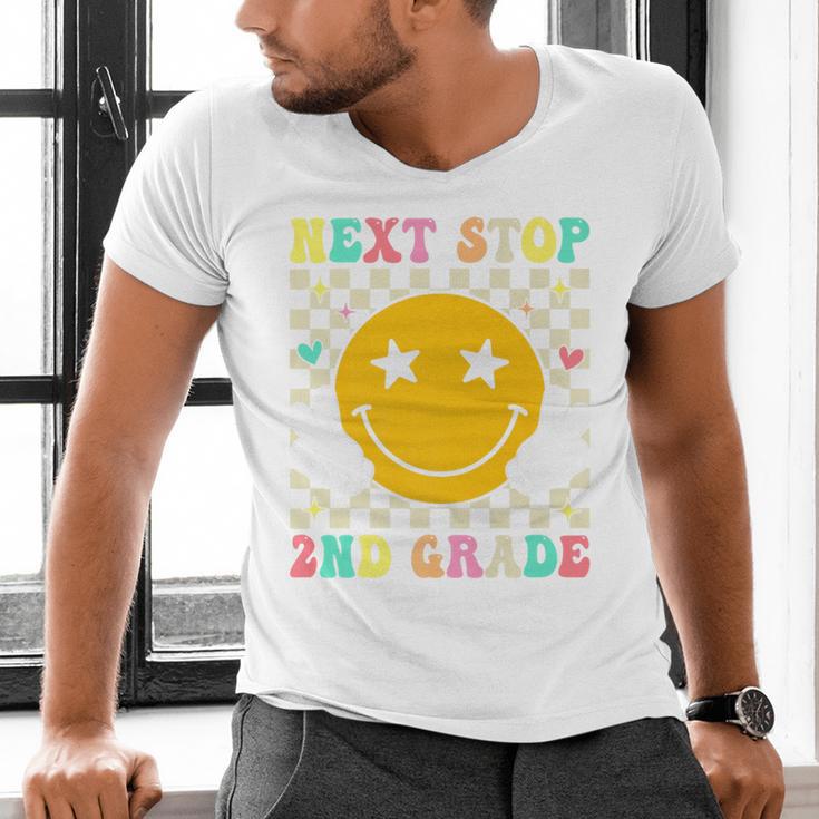 Groovy Next Stop 2nd Grade 1st Grade Graduation 2025 Premium Men's V-Neck T-Shirt