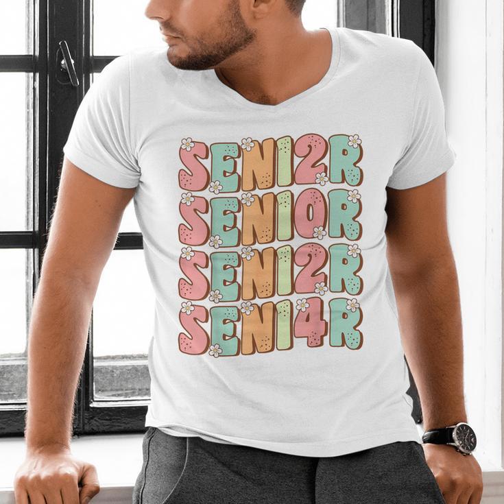 Groovy Senior Graduation Cute Groovy Senior Class Of 2024 Men's V-Neck T-Shirt
