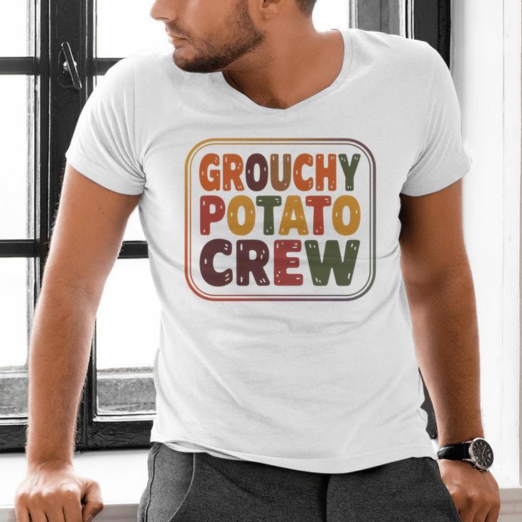 Grouchy Potato Crew Introvert Sarcasm Premium Tri-Blend Men's V-Neck T-Shirt