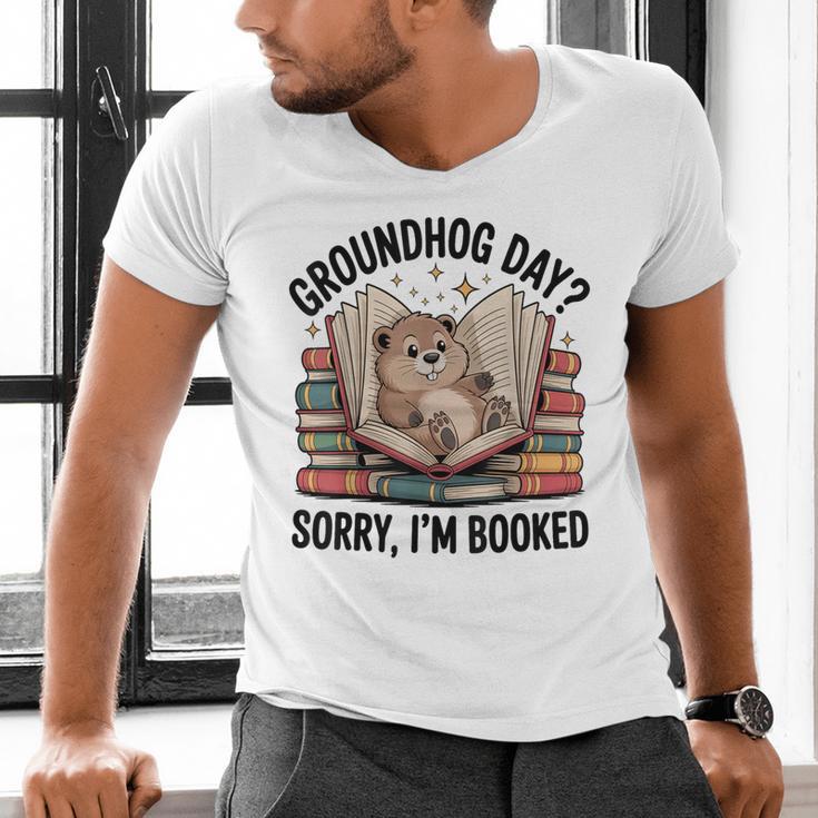 Groundhog Day Librarian Book Lover Reader Library Men's V-Neck T-Shirt