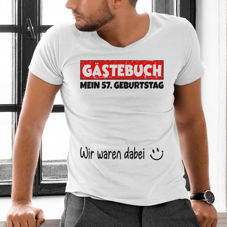 Guest Book Wir Waren Dabei Mein 57 Geburtstag German Men's V-Neck T-Shirt