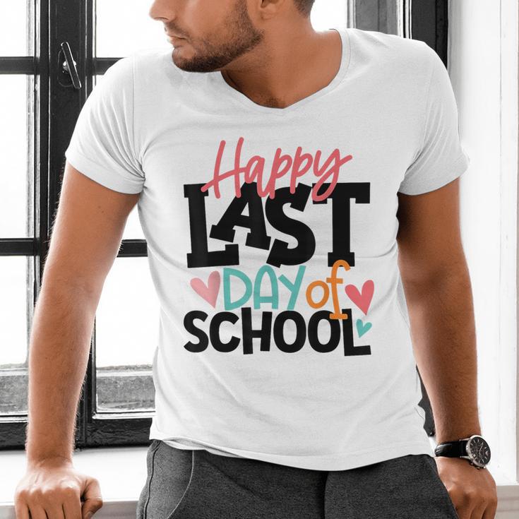 Happy Last Day Of School Kids Teacher Student Graduation Men's V-Neck T-Shirt
