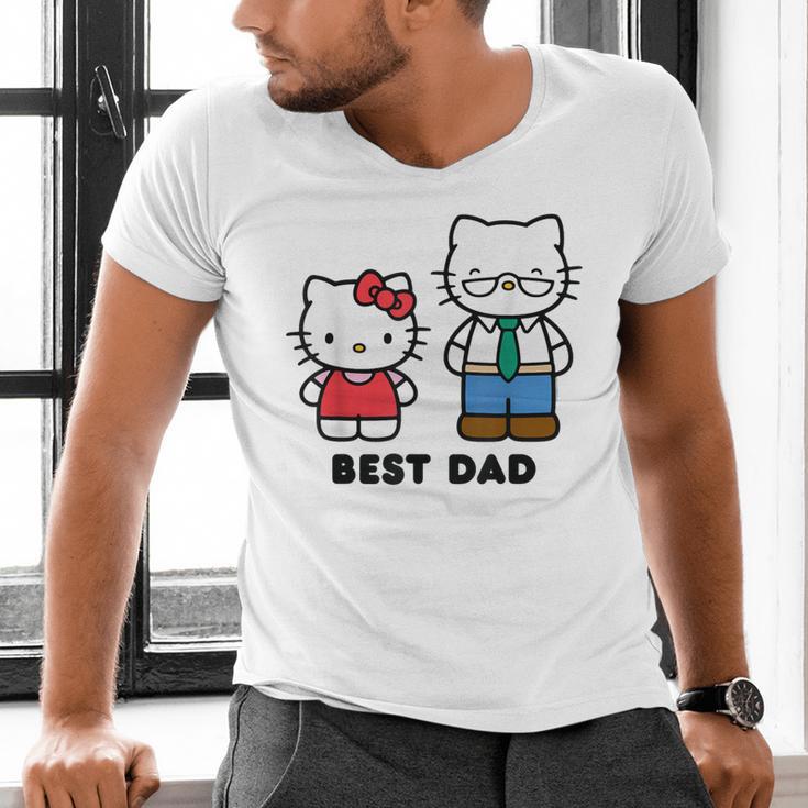 Hello Kitty Best Dad Fathers Day Small Men's V-Neck T-Shirt Hello Kitty Best Dad Fathers Day Small Men's V-Neck T-Shirt