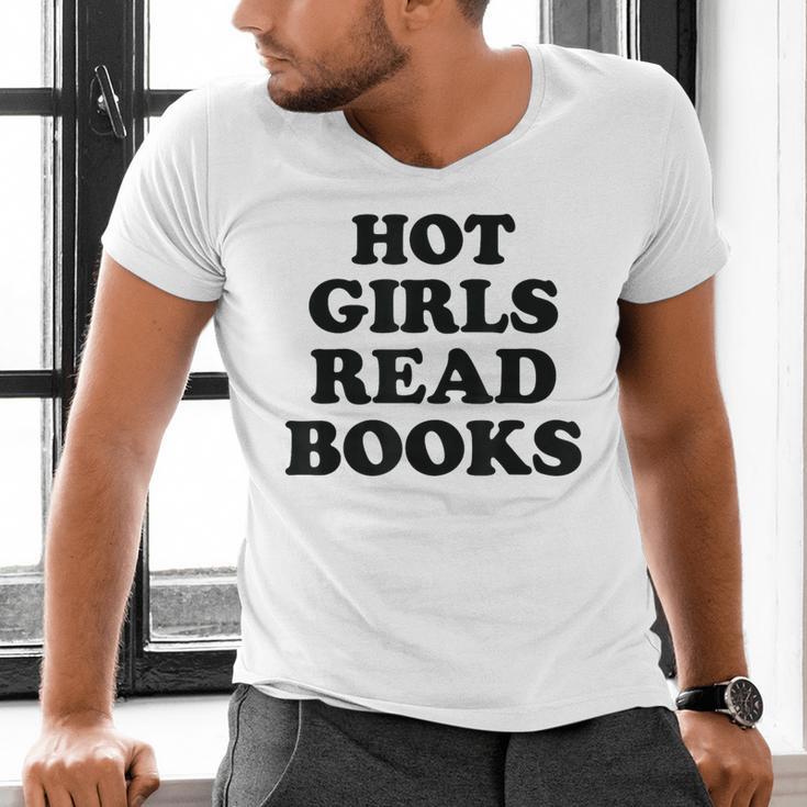 Hot Girls Read Books Lover Bookworm Librarian Book Reading Men's V-Neck T-Shirt