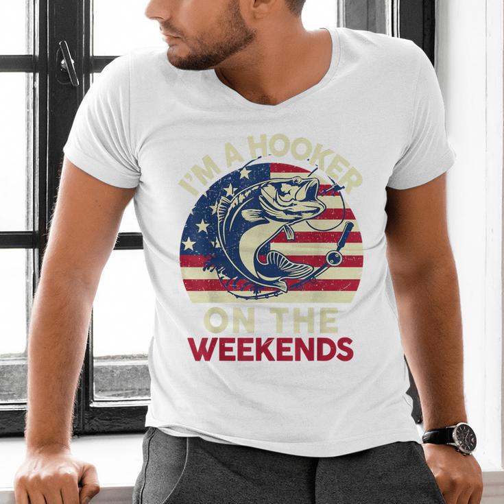I'm Hooker On The Weekends Dirty Bass Dad Fishing Men's V-Neck T-Shirt I'm Hooker On The Weekends Dirty Bass Dad Fishing Men's V-Neck T-Shirt
