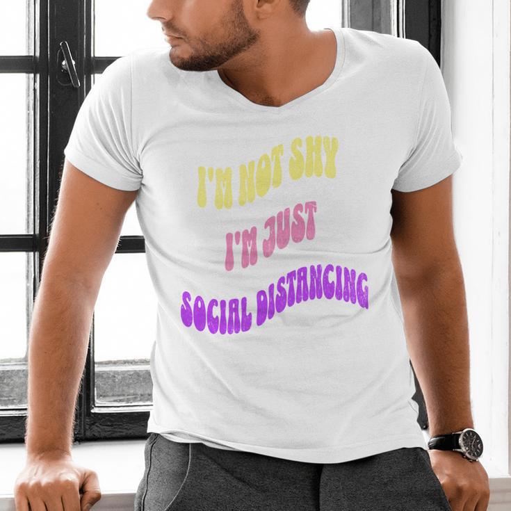 I'm Just Social Distancing Introvert Funny Men's V-Neck T-Shirt