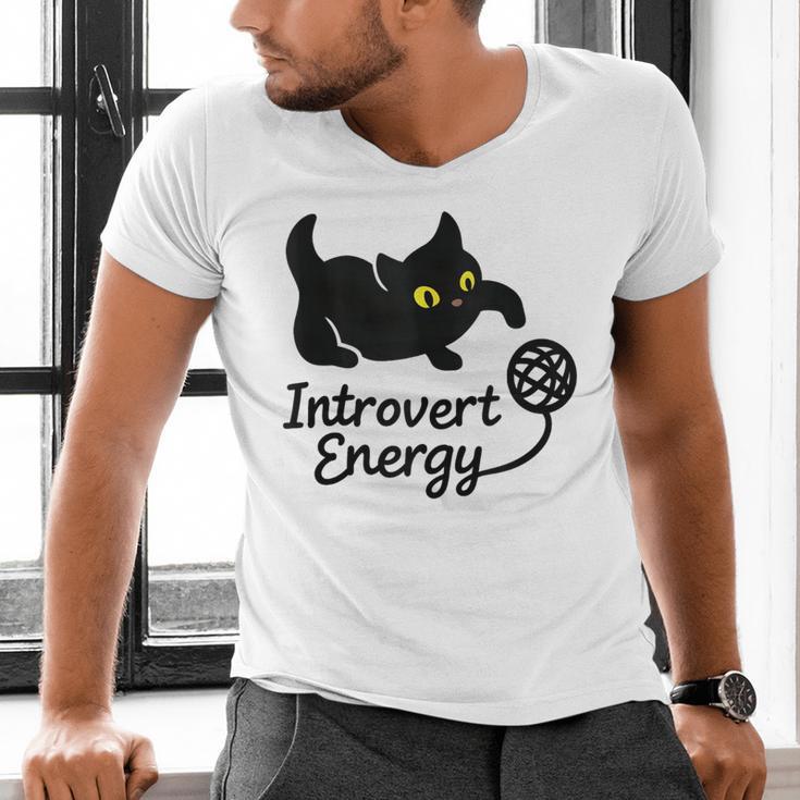 Introvert Energy Cat Love Cat Meme Men's V-Neck T-Shirt