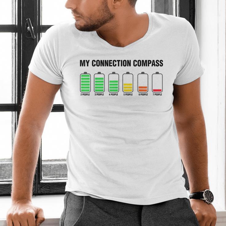 Introvert Low Battery My Connection Compass Men's V-Neck T-Shirt