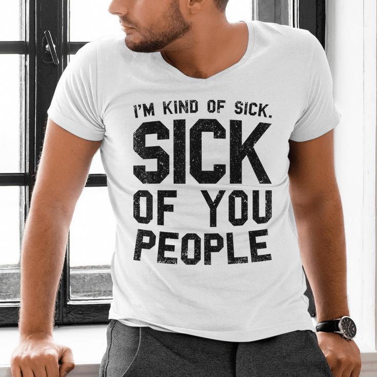 Introvert Men Women Sarcastic Saying Sick Of People Men's V-Neck T-Shirt