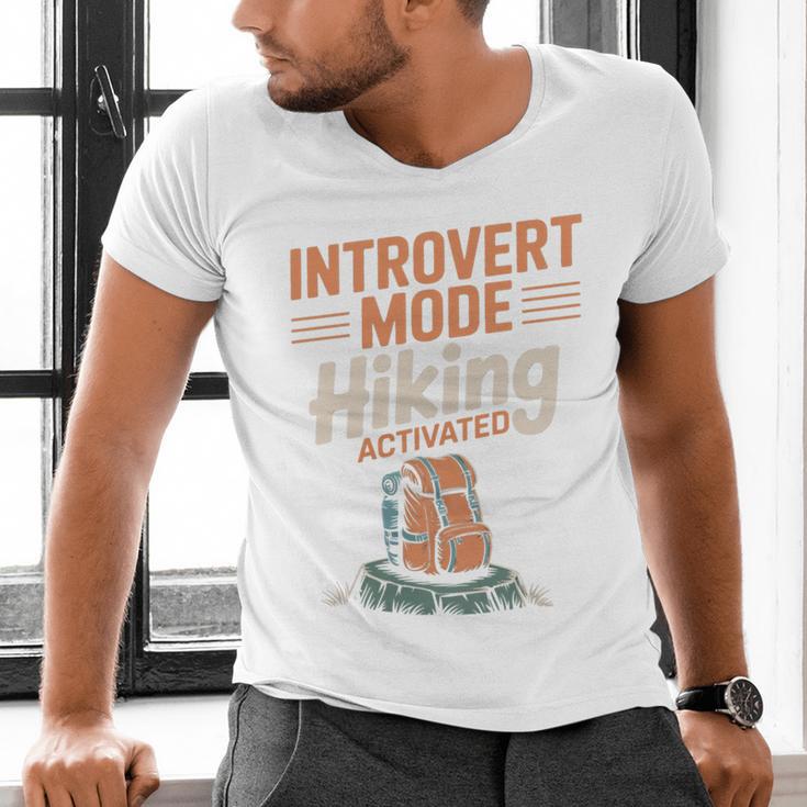 Introvert Mode Hiking Activated Hiker Men's V-Neck T-Shirt Introvert Mode Hiking Activated Hiker Men's V-Neck T-Shirt