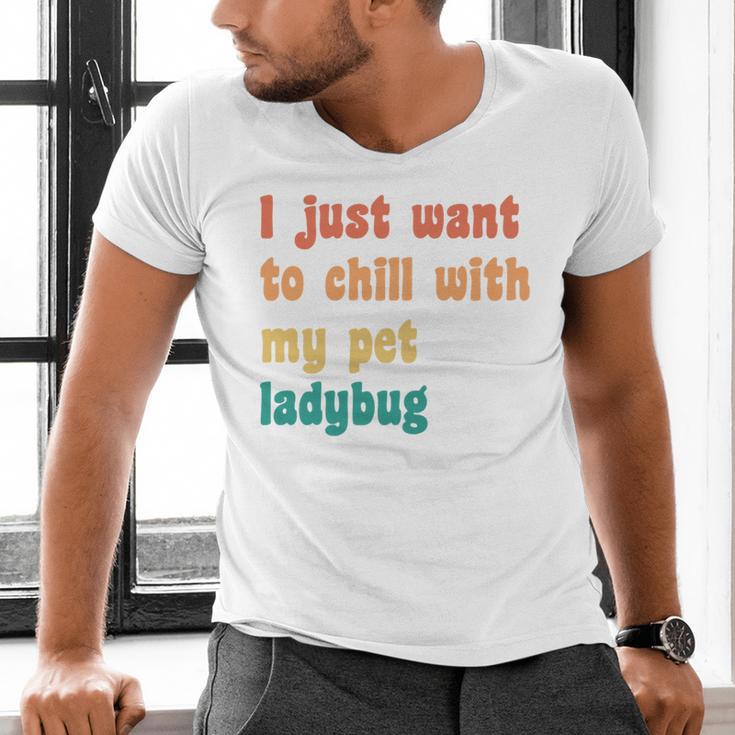 Introvert Pet Ladybug Mom Men's V-Neck T-Shirt