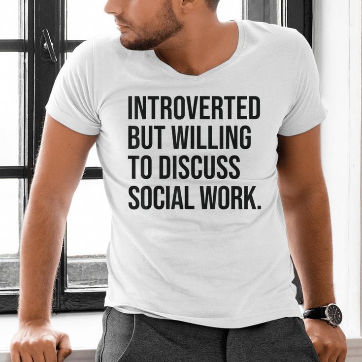 Introverted Caseworker Social Work Introvert Men's V-Neck T-Shirt Introverted Caseworker Social Work Introvert Men's V-Neck T-Shirt