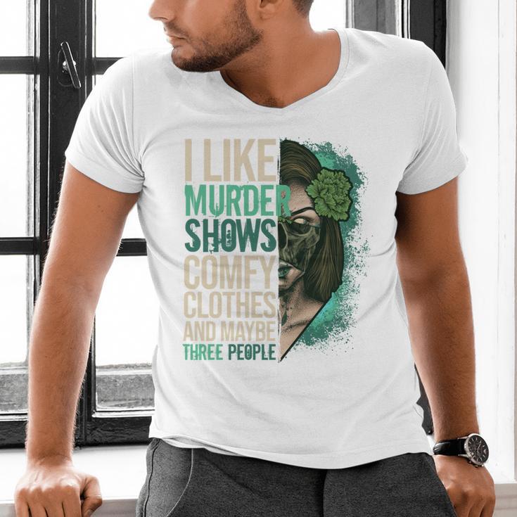 Introverted Murder Shows True Crime Lovers Introvert Men's V-Neck T-Shirt