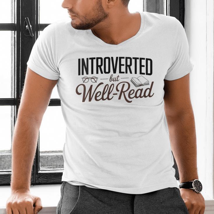 Introverted But Well-Read Book Lover Men's V-Neck T-Shirt